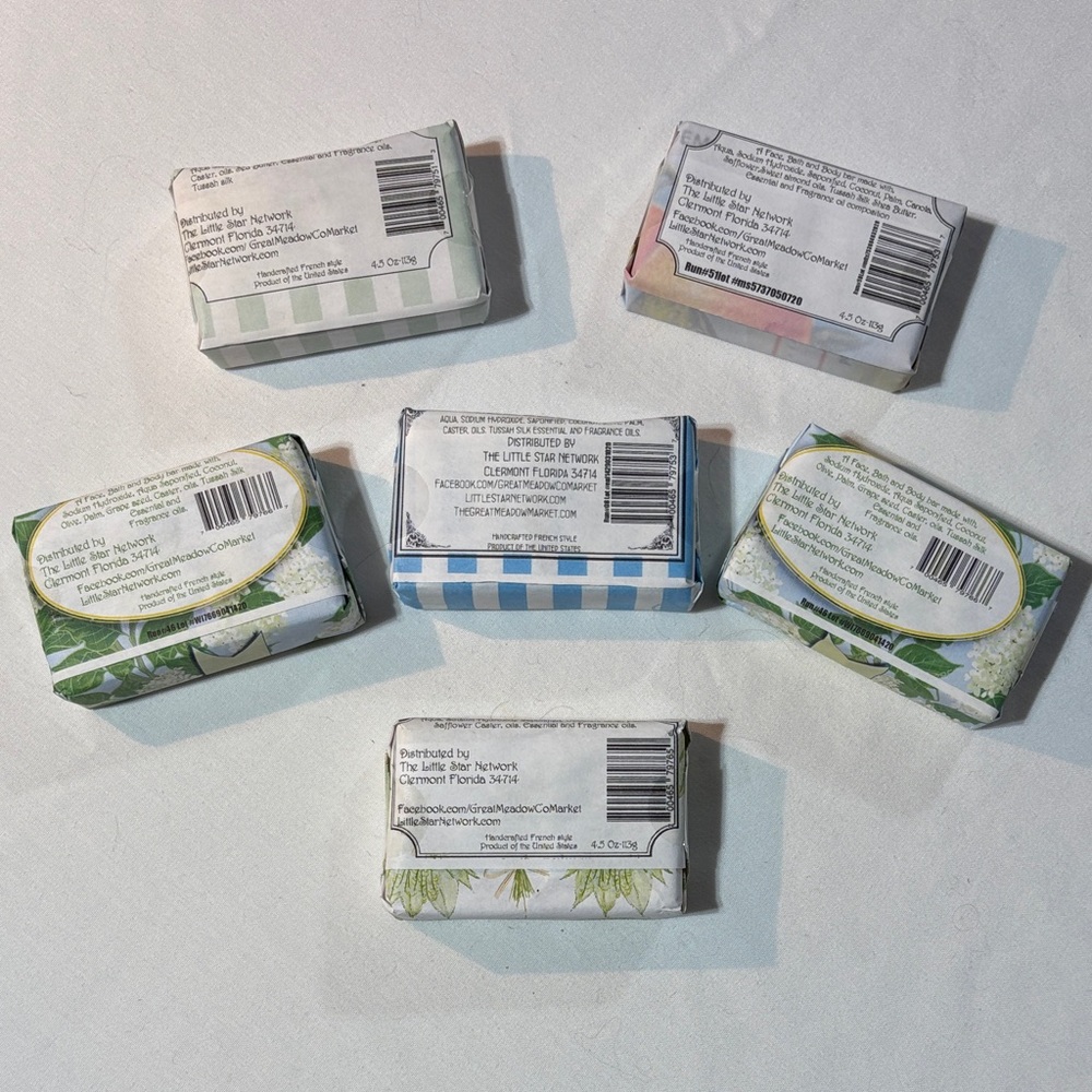 Bar Soaps Bundle of 6 Great Meadow & Co five different flavors - Picture 2 of 7